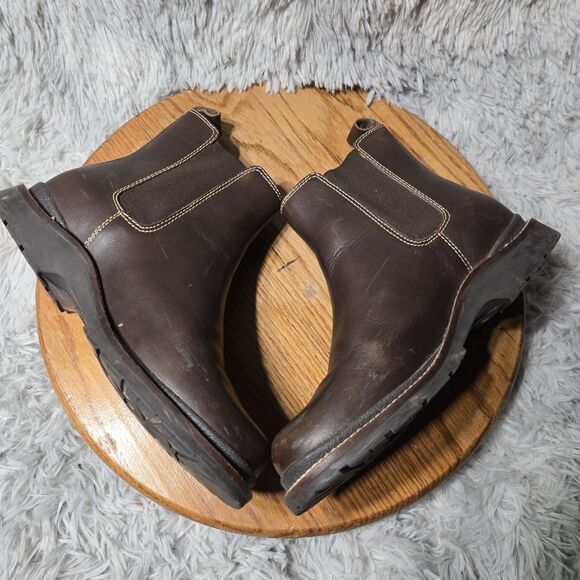 LL Bean Chelsea Ankle Boots Womens Size 7M Classic Brown Leather Brazil Made - Picture 6 of 9